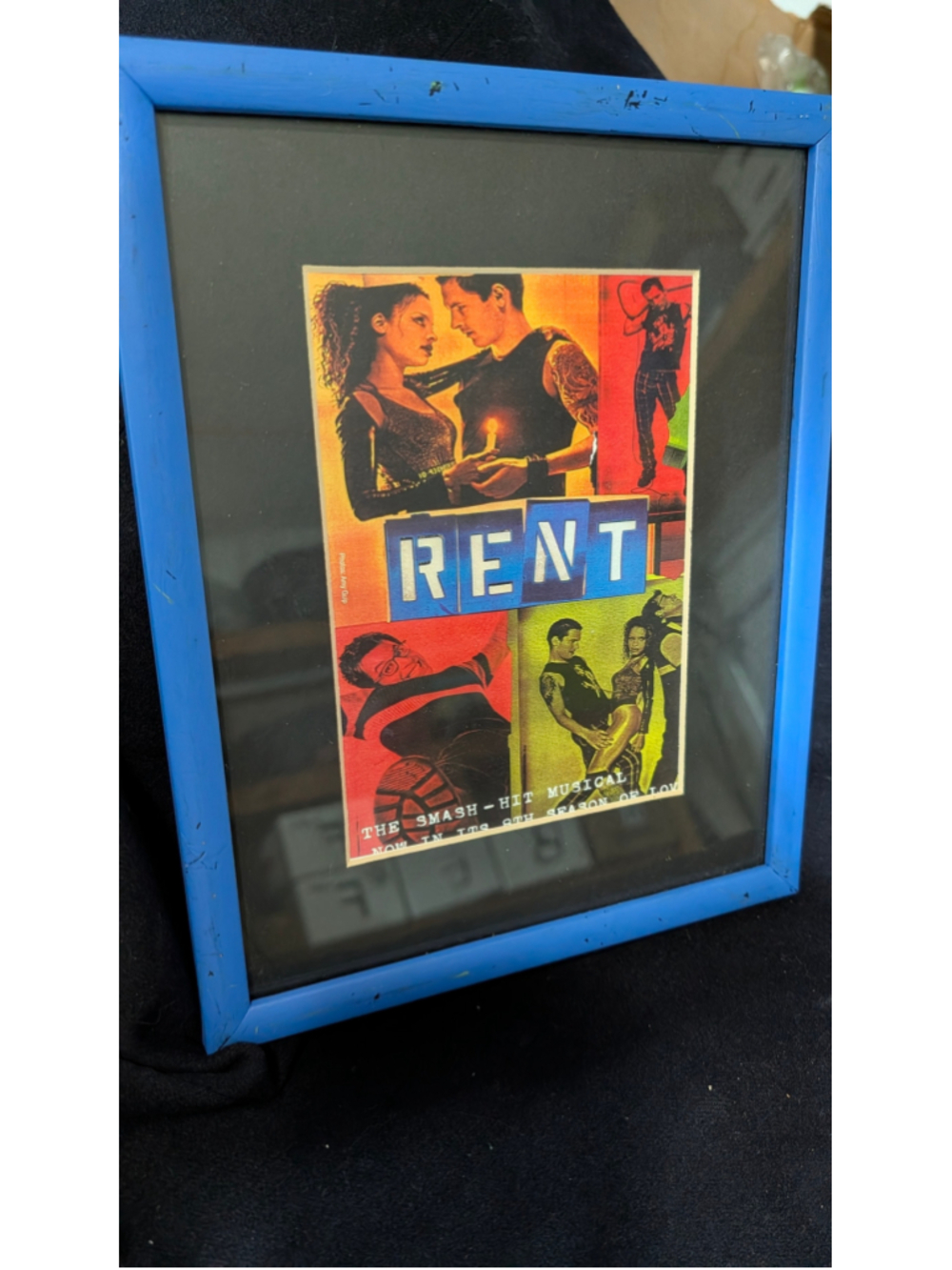 Unbranded Rent Musical Window Card 8 x 10 Blue Black